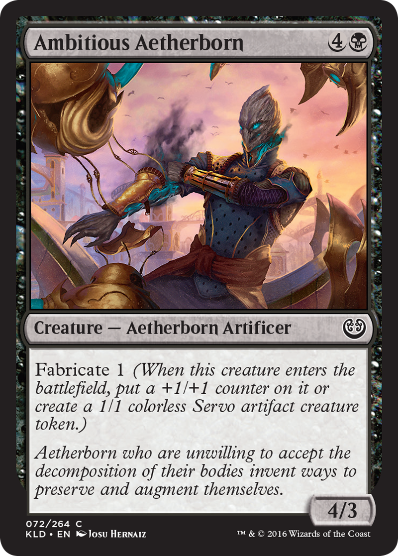 Ambitious Aetherborn. Card art by Josu Hernaiz